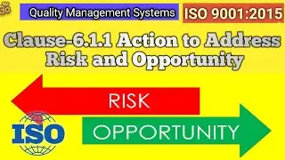 Clause 6/6.1/6.1.1 Action to Address Risk and Opportunity || ISO 9001:2015 Clause 6.1.1 ||