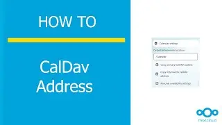 How to Find CalDav address in Nextcloud Calendar