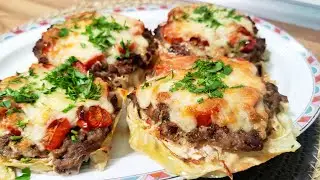 🎯Ленивый ужин за 5 минут. Капуста вкуснее с мясом;) Вместо голубцов. Кето рецепты.