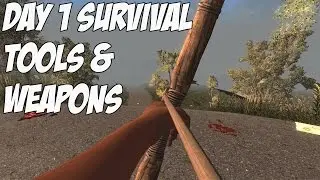 7 Days To Die Tutorial - Day 1 Survival - Tools & Weapons (Alpha 14)