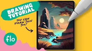 You Can Draw This Beautiful Landscape in PROCREATE - Step by Step Procreate Tutorial