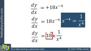 Differentiate y equals minus 6 x to the minus 3