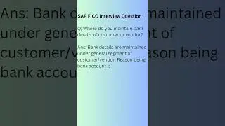 SAP FICO interview question #sap #sapfico