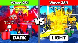 DARK TEAM vs LIGHT TEAM in ENDLESS MODE 🔥 - Roblox Toilet Tower Defense