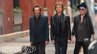 The Rolling Stones out at there photoshoot in Tribeca for their new album cover in New York City