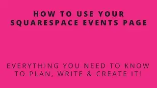 How To Use Your Squarespace Events Calendar