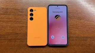 Samsung S23 in Orange Silicone Case vs Samsung S23+ in Navy Silicone Case Incoming vs Outgoing Calls