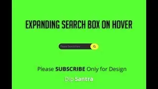 Expanding Search Box On Hover Using HTML and CSS // How to Create beautiful Search Box