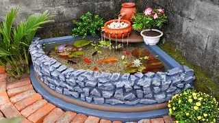 How to Build A Beautiful Waterfall Aquarium Very Easy \ For Your Family Garden