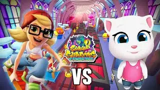 EPIC BATTLE!  - Talking Tom Gold Run VS Subway Surfers