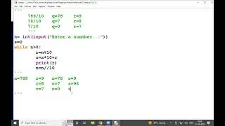 PALINDROME NUMBER CHECKING USING WHILE LOOP