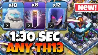 Ice Golem Witch Bat Spell Attack Strategy | Th13 Ice Golem Bats | Best Th13 War Attack Strategy 2023