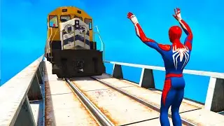 Can Spiderman STOP The Train In GTA 5 ?