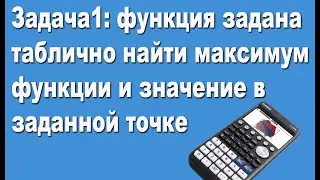 Задача1 функция задана таблично найти максимум функции и значение в заданной точке