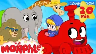 My Magic Animal Train - My Magic Pet Morphle episodes for kids. (Lion, Monkey, Giraffe and Elephant)