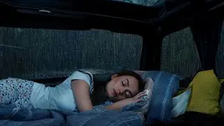 Fall into Sleep in Under 5 Minutes with Sound Rain, Strong Wind & Thunder on camping car at Night