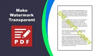 How to make a pdf watermark transparent in PDF-XChange Editor