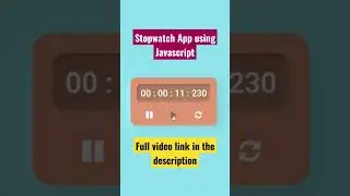 Stopwatch Simple Project using Javascript