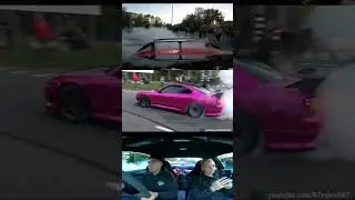 Modified car leaving 100% autolive 2022 Nissan Silvia pink s15 **drifting**