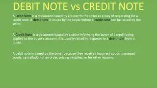 Debit Note vs Credit Note | Explained with Example