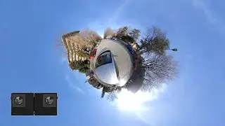 Tiny Planet Effect video captured with Insta360 EVO in 360° Mode