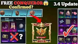 how to get Free conqueror?😲 in 3.4 update | 3.4 Major updates and big changes in Pubg mobile😱