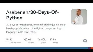 GitHub - Asabeneh/30-Days-Of-Python: 30 days of Python programming challenge is a step-by-step gu...