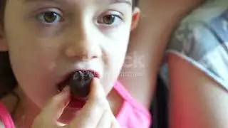 Cute Daughter CHOCOLATE Kissing With Mommy