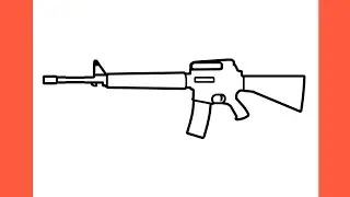 How to draw M16A4 rifle from PUBG easy / drawing m16a1 gun step by step