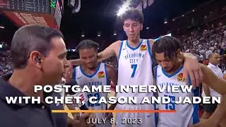 Chet Holmgren, Jaden Shackelford + Cason Wallace Postgame Interview at Summer League 🎙 | OKC Thunder