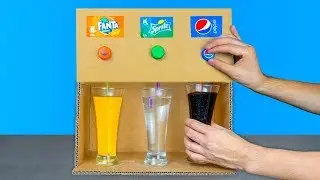 AMAZING SELF-MADE SODA FOUNTAIN MACHINE MADE OF CARDBOARD