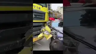 Front Fender Of Chinese-made Truck Damaged After Hitting A Rolls-Royce