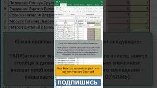 💪💪💪Как посчитать рейтинг в #excel с помощью функции #ВПР  #эксель #shorts