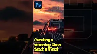 Creating stunning Glass Text Effect in photoshop |Text effect| #photoshop #utubeshorts #shorts