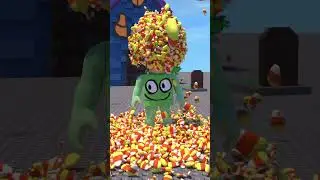 raining PUMPKINS, CANDY CORN and BATS in roblox 