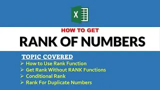 All About Rank in Excel | Rank Duplicate Without Skipping Numbers | Excel Rank Functions