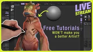 Free Tutorials WON'T make you a Better Artist | Discussion on Live Stream | Sculpting in ZBrush