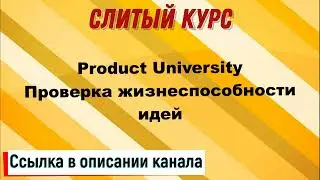 Слив курса. Product University - Проверка жизнеспособности идей