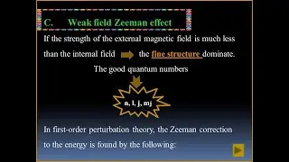 zeman effect and weak field