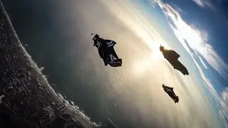 Sunset Wingsuit Flight over California Coast