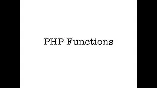 PHP Functions