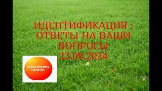 ИДЕНТИФИКАЦИЯ :ОТВЕТЫ НА ВАШИ ВОПРОСЫ 23.09.2024