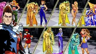 Demitri Midnight Bliss All Characters Transformations - Capcom Fighting Evolution