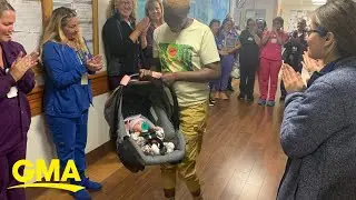 Baby named Miracle celebrates going home after 4 months in the NICU