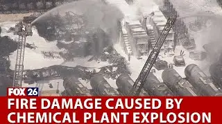 Fire damage caused by chemical plant explosion