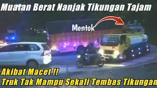 Akibat Macet !! Truk Tak Mampu Sekali Tembas Tikungan Tirtanadi Jalan Medan Berastagi