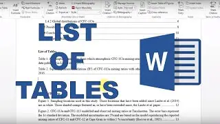 Word: how to insert a list of tables or figures || how to insert list of tables in word ||