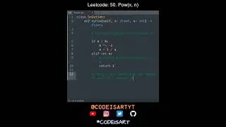 Leetcode 50. Pow(x, n) in Python | Python Leetcode | Python Coding Tutorial | Python Coding ASMR