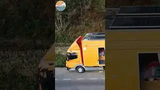 He lives in this Big Orange Truck! Paid only £2500 for it #offgrid #vanlife #hometour #tinyhome