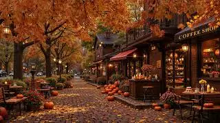 Gentle and Slow Jazz Music for Studying and Working Efficiently - Cozy Autumn Cafe Ambience